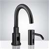 Fontana Verona Black Motion Sensor Faucet, Automatic Liquid Soap Dispenser Set For Restrooms